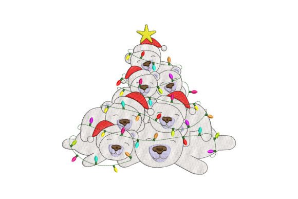 Polar Bear Christmas Tree Embroidery Design Review