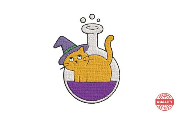 Witch Cat in Potion Bottle Embroidery Review